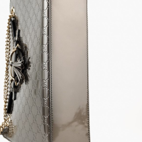 Gucci Shine Guccissima Large Emily Chain Shoulder Bag in Metallic Leather - Picture 5 of 11